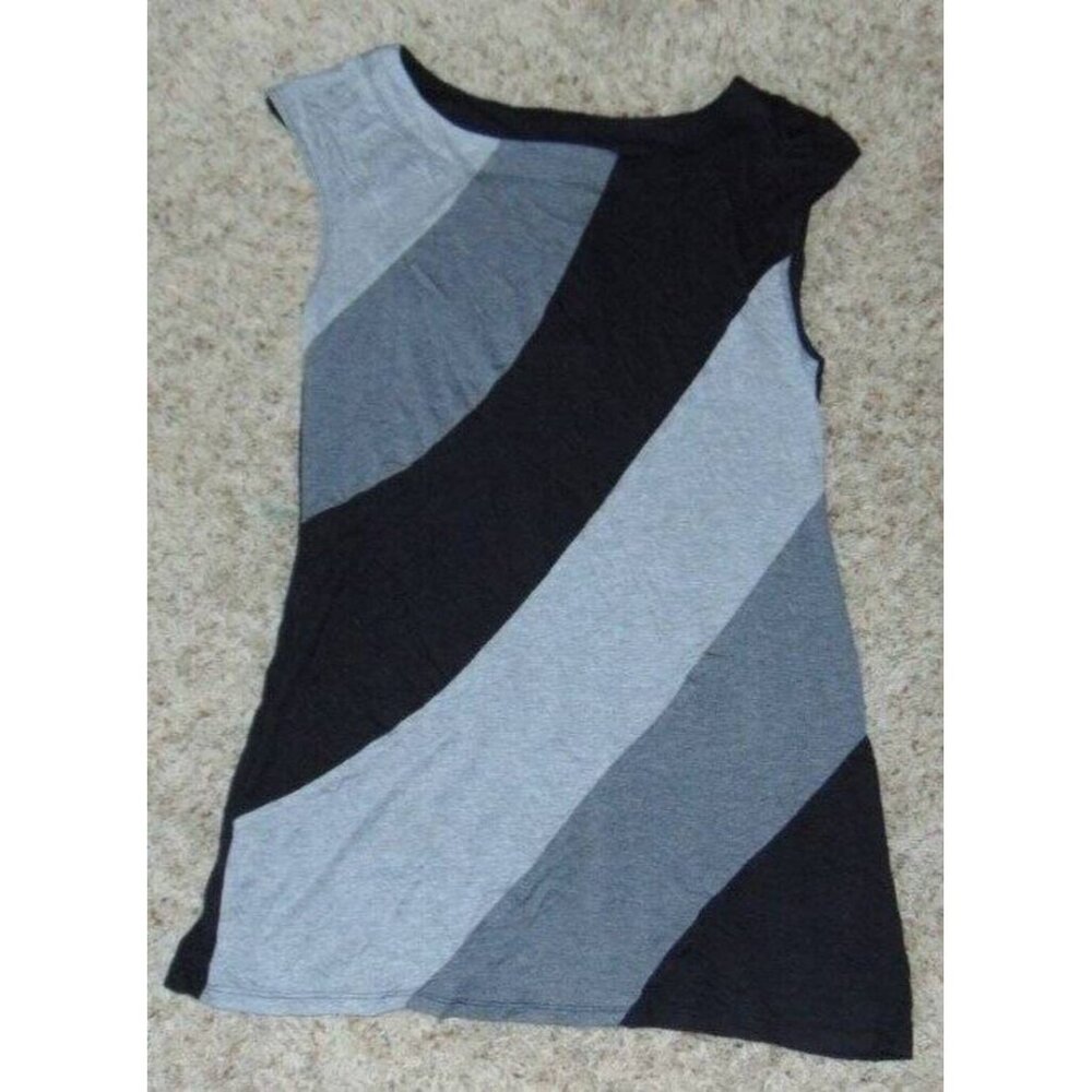 Womens Nightgown XL Babydoll Wrapper Black Gray Sleeveless Pajamas